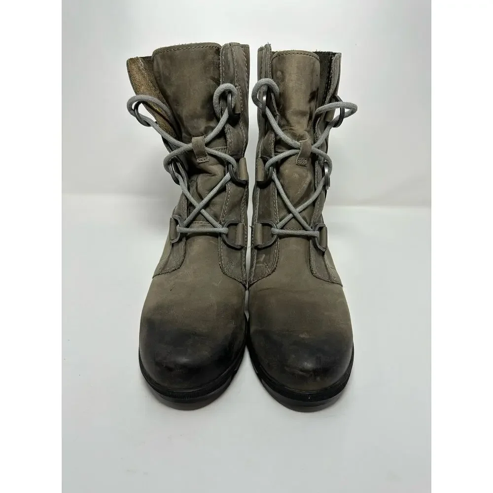 SOREL Women's Joan of Arctic Wedge II Quarry Combat Boots US 9.5